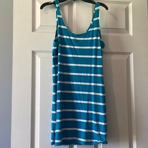 Forever 21 bright blue and white dress size medium short mini dress